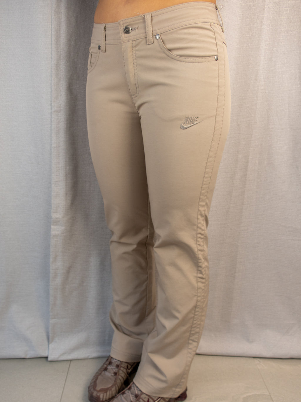 Y2K Nike Pants - Beige Straight Leg - Size S