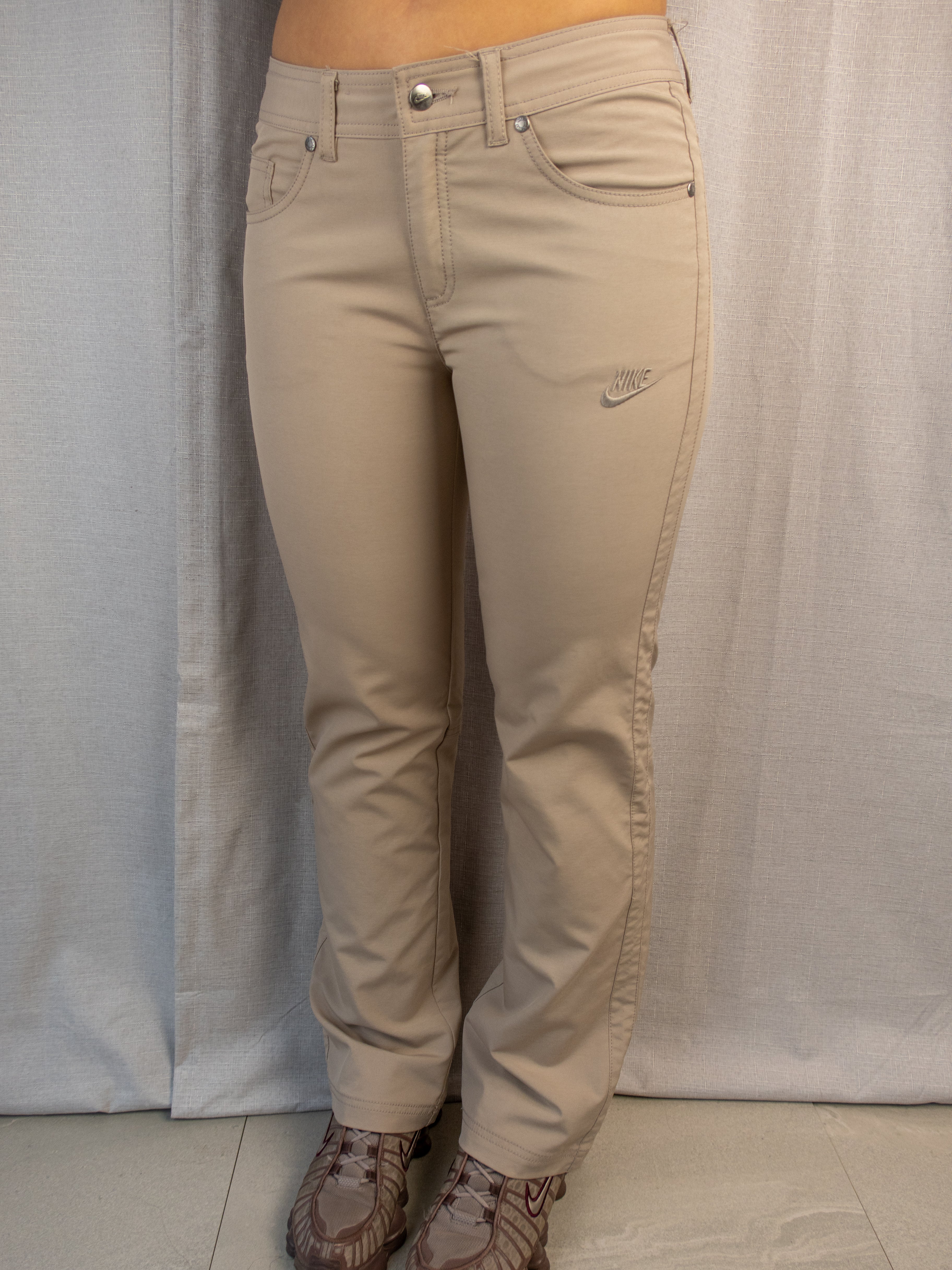 Y2K Nike Pants - Beige Straight Leg - Size S