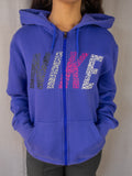 Y2K Nike Hooded Jacket - Purple Spell Out - Size XL