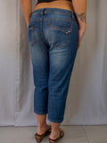 Y2K GNG Jeans Studded Capri Denim Jeans - Blue - Size 12