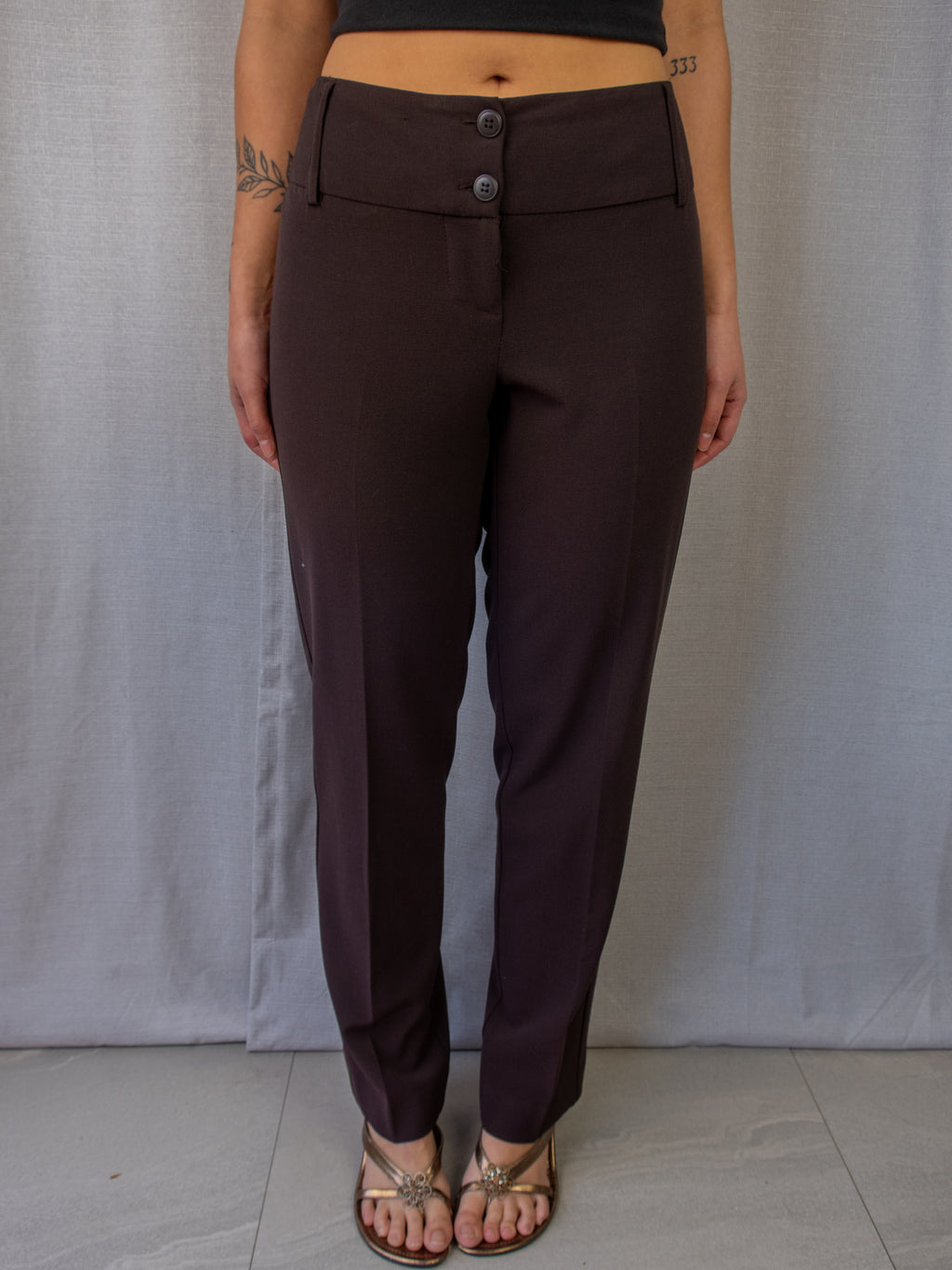 Y2K Hot Topic Tailored Pants - Brown Straight Leg - Size 12