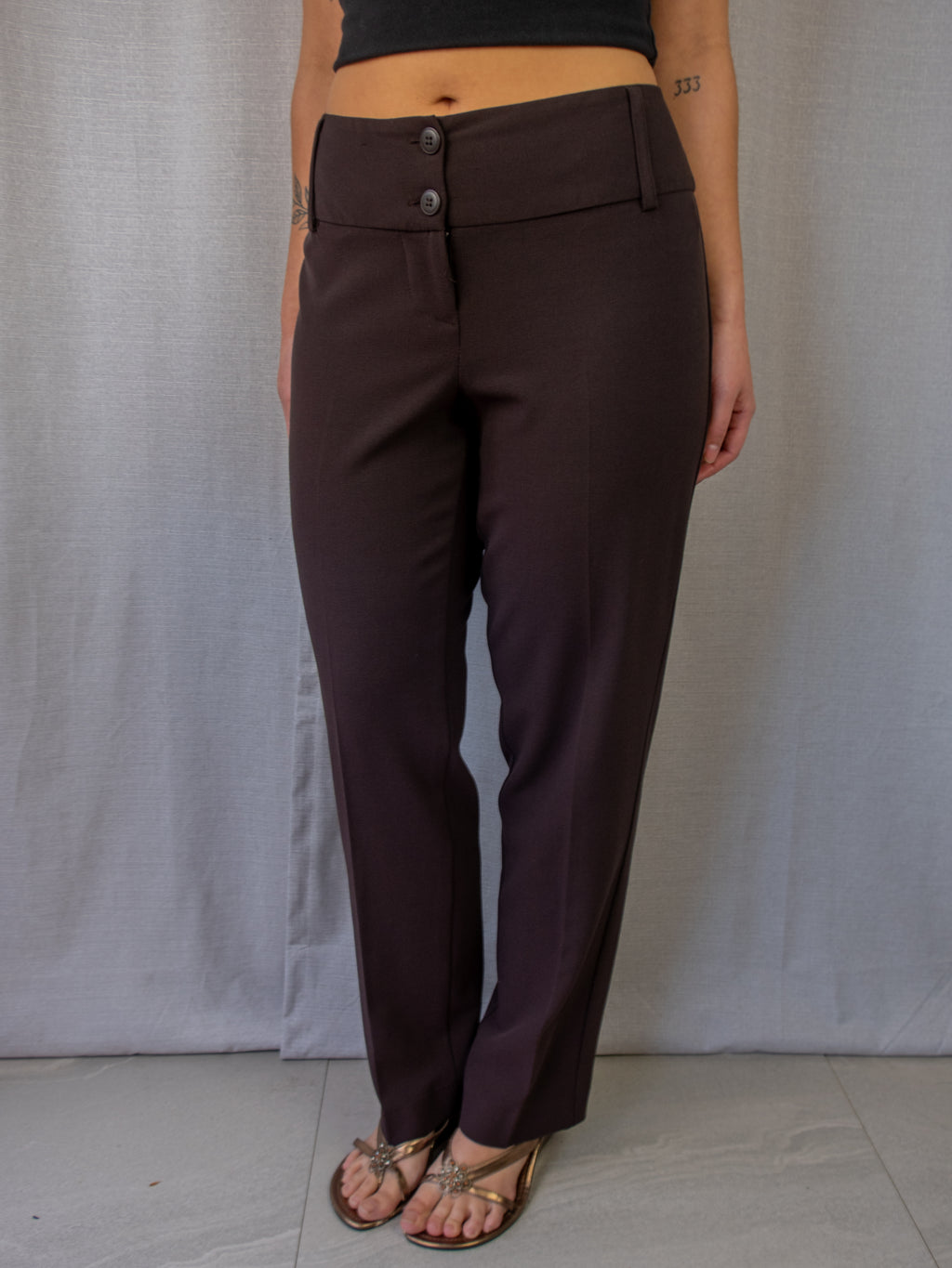 Y2K Hot Topic Tailored Pants - Brown Straight Leg - Size 12