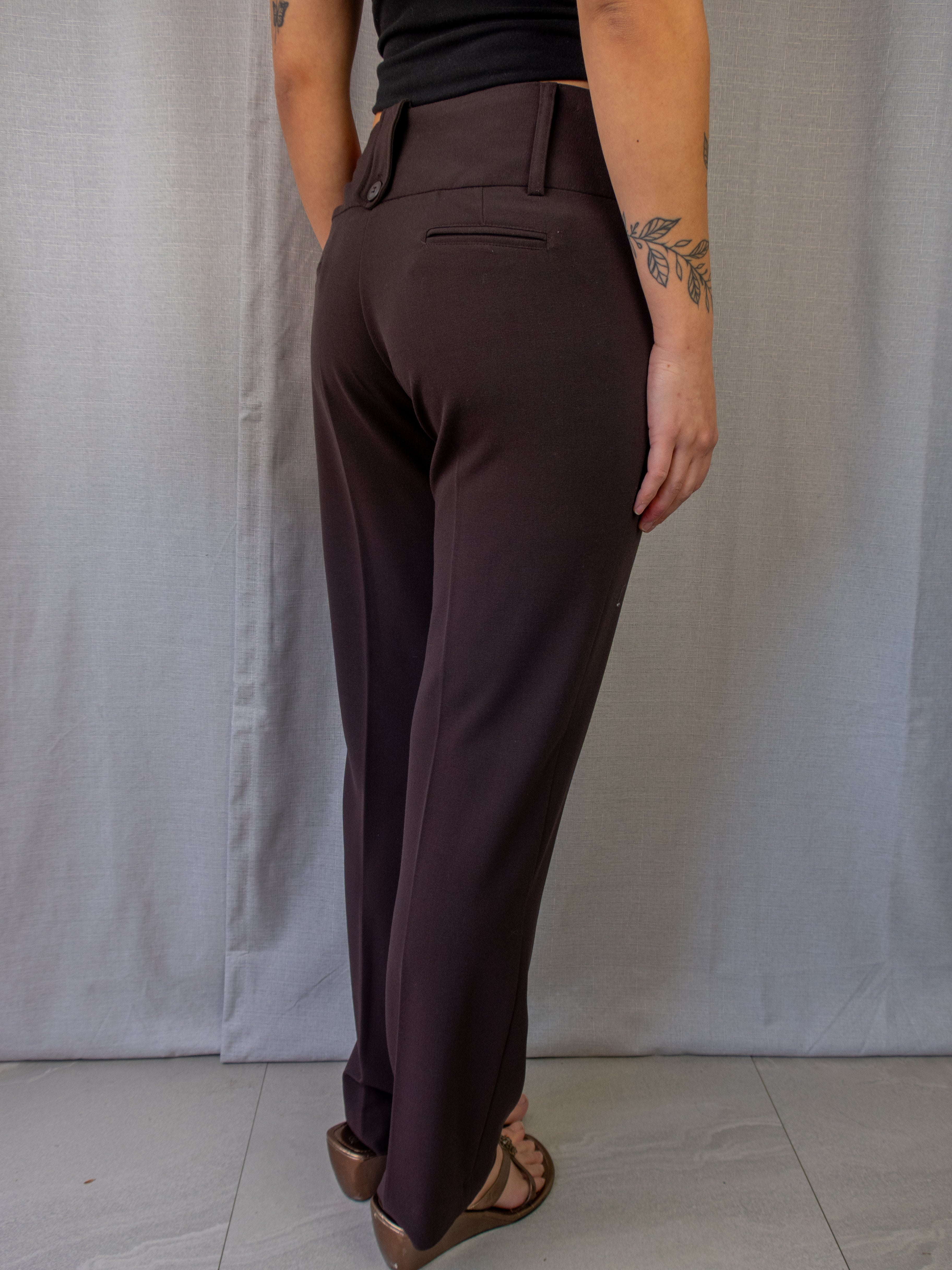 Y2K Hot Topic Tailored Pants - Brown Straight Leg - Size 12