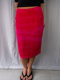 Y2K G2 Textured Pencil Skirt - Hot Pink - Size 8
