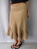 Y2K Just Jeans Cotton Midi Skirt - Beige - Size 10