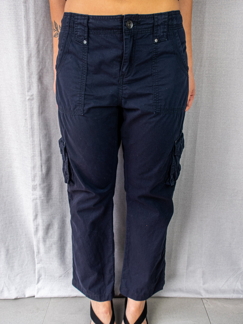 Y2K Jeanswest Cargo Pants - Navy Utility Style - Size 12