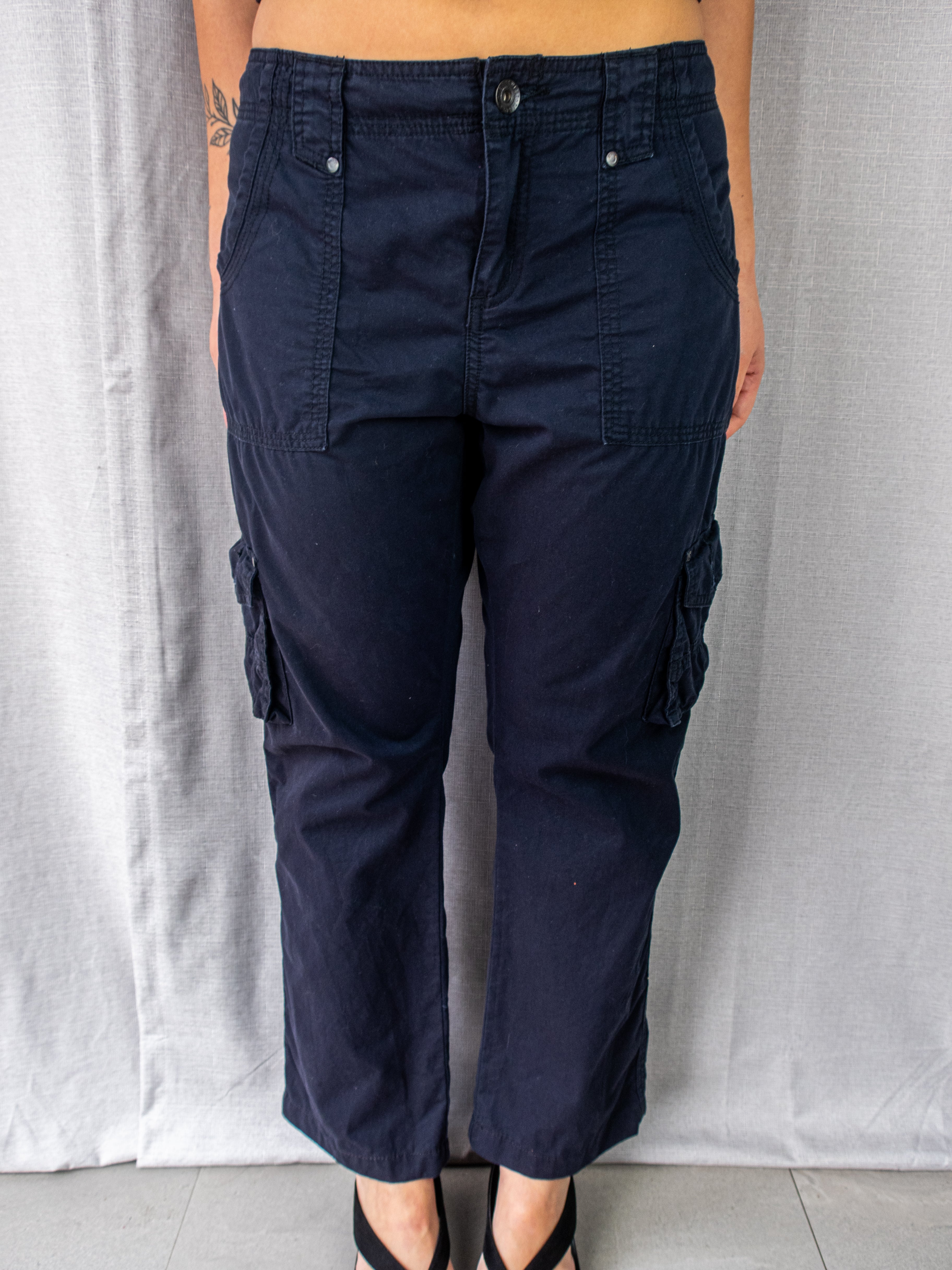 Y2K Jeanswest Cargo Pants - Navy Utility Style - Size 12