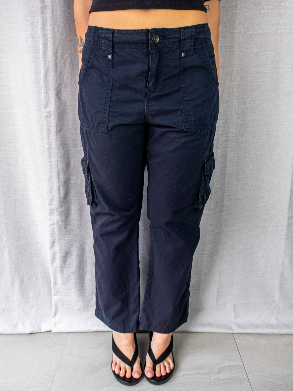 Y2K Jeanswest Cargo Pants - Navy Utility Style - Size 12