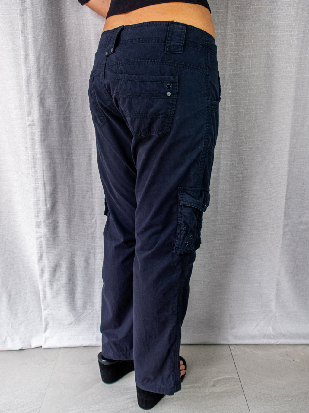Y2K Jeanswest Cargo Pants - Navy Utility Style - Size 12