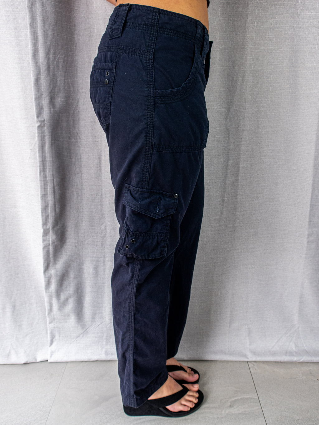 Y2K Jeanswest Cargo Pants - Navy Utility Style - Size 12