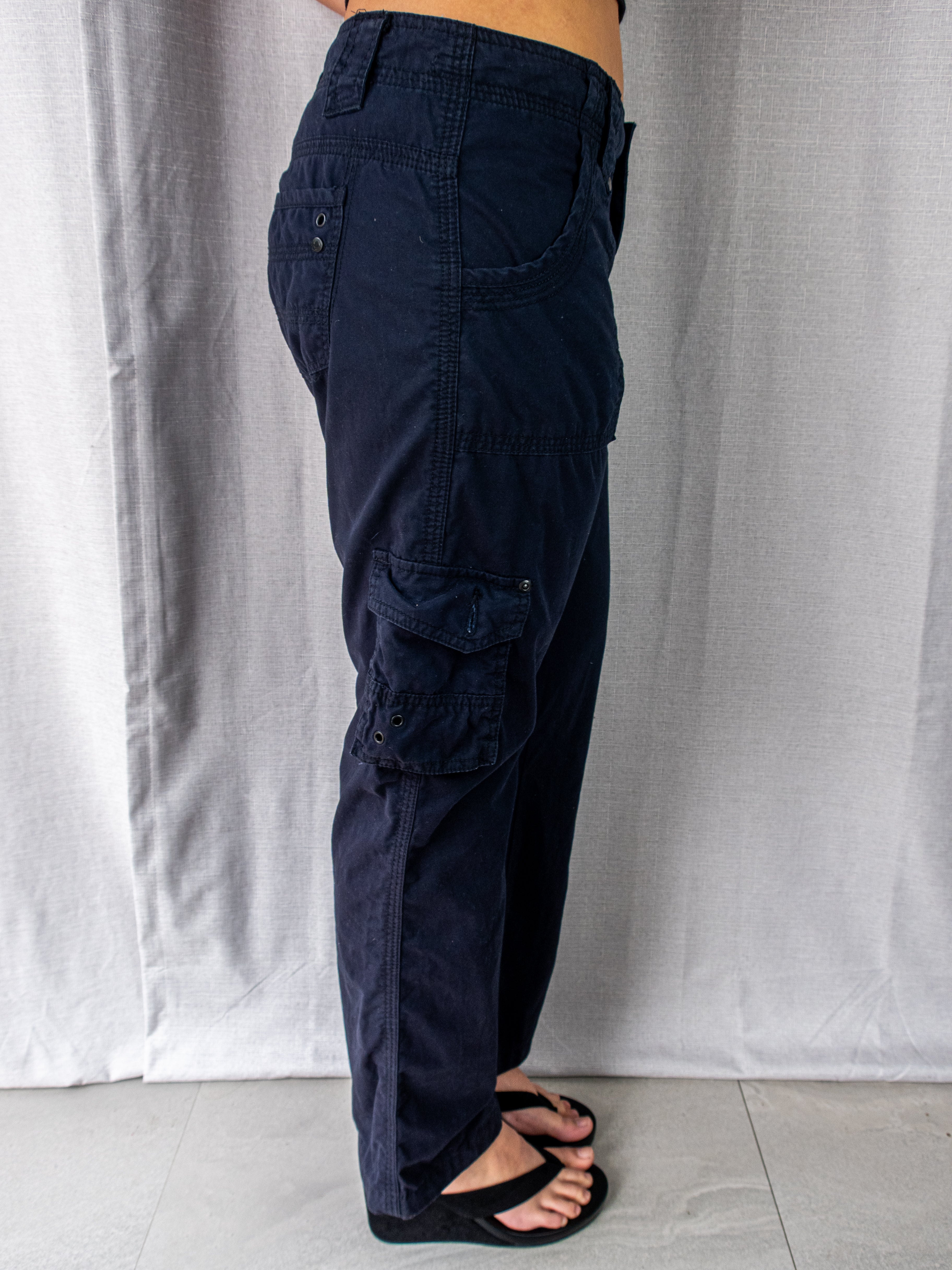 Y2K Jeanswest Cargo Pants - Navy Utility Style - Size 12