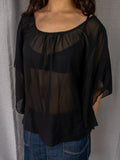 00s Red Berry Sheer Blouse - Size S
