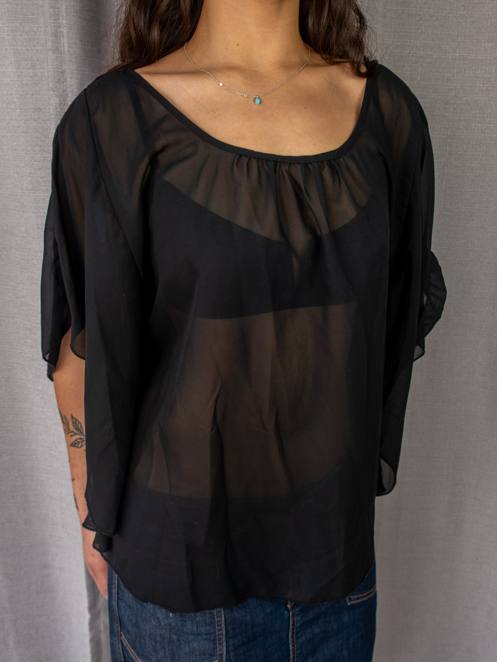 00s Red Berry Sheer Blouse - Size S