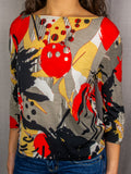 00s Ignazia Abstract Long Sleeve Top - Size S