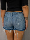 Y2K Rusty Denim Mini Shorts - Size M