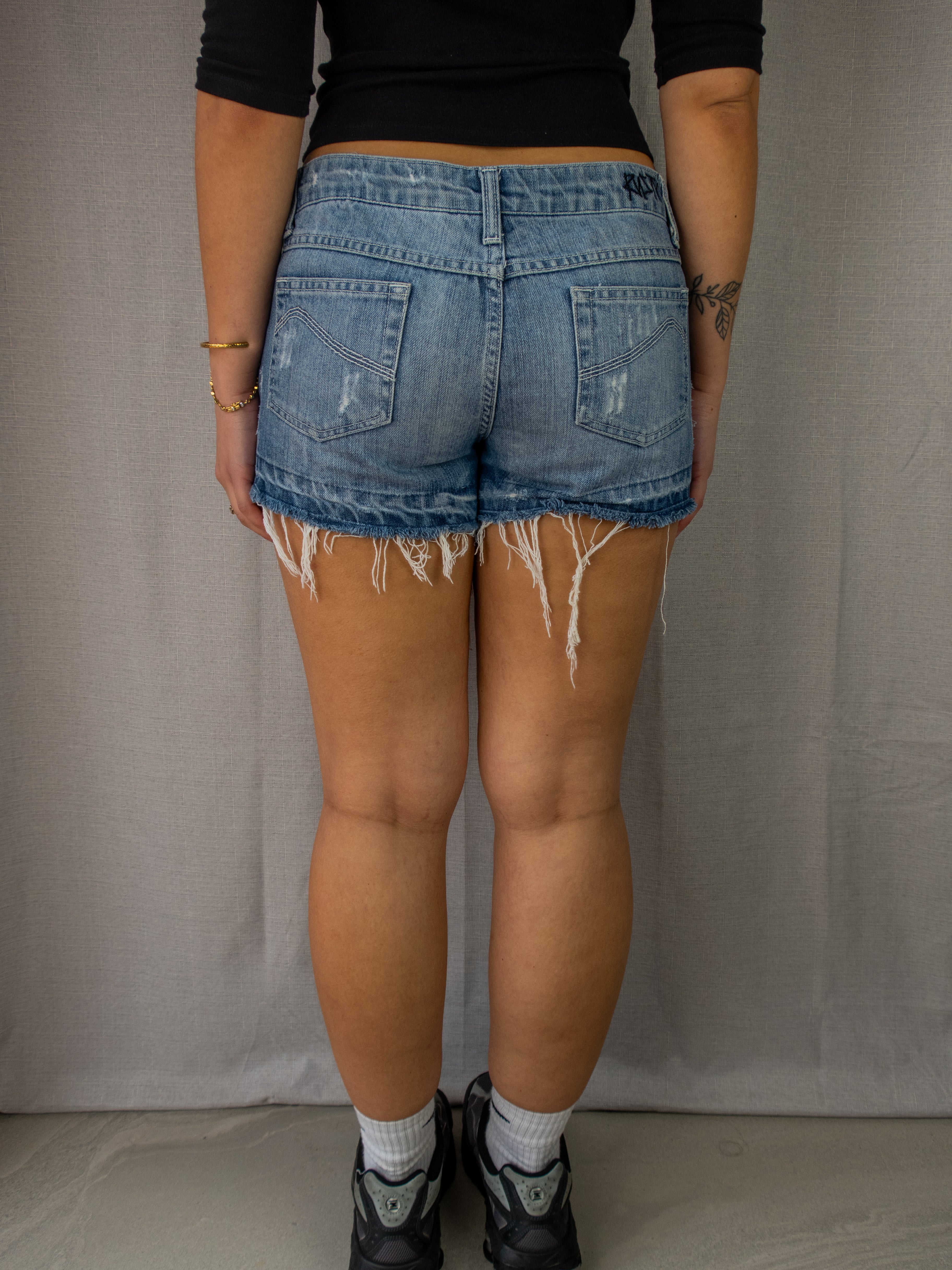 Y2K Rusty Denim Mini Shorts - Size S/M