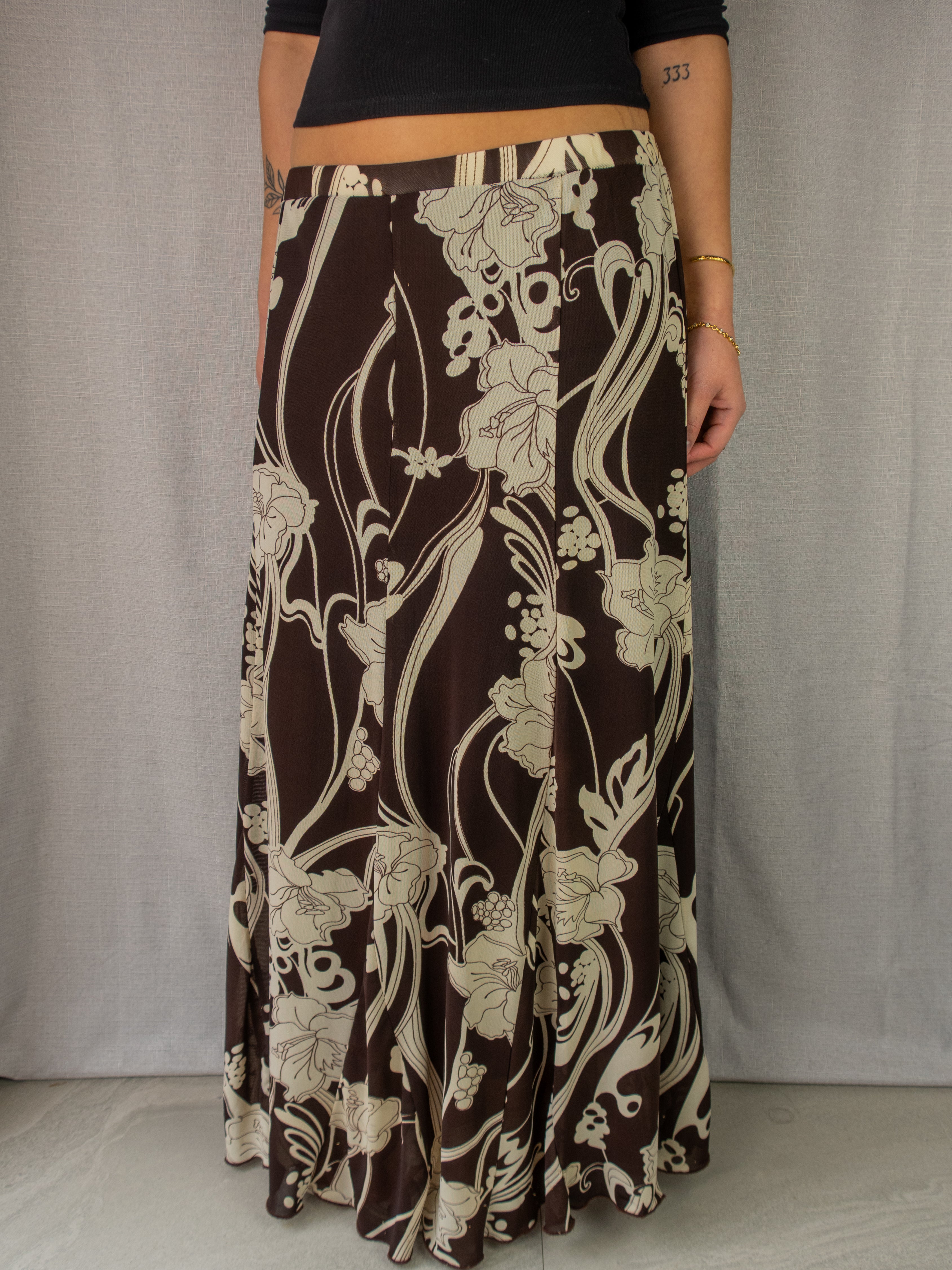 Y2K Floral Maxi Skirt - Size M/L