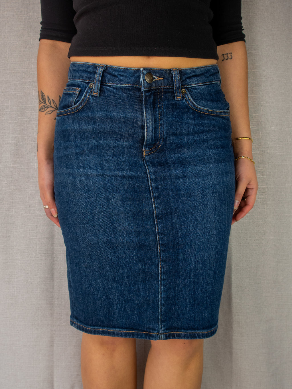 Gant Denim Midi Skirt - Size XS