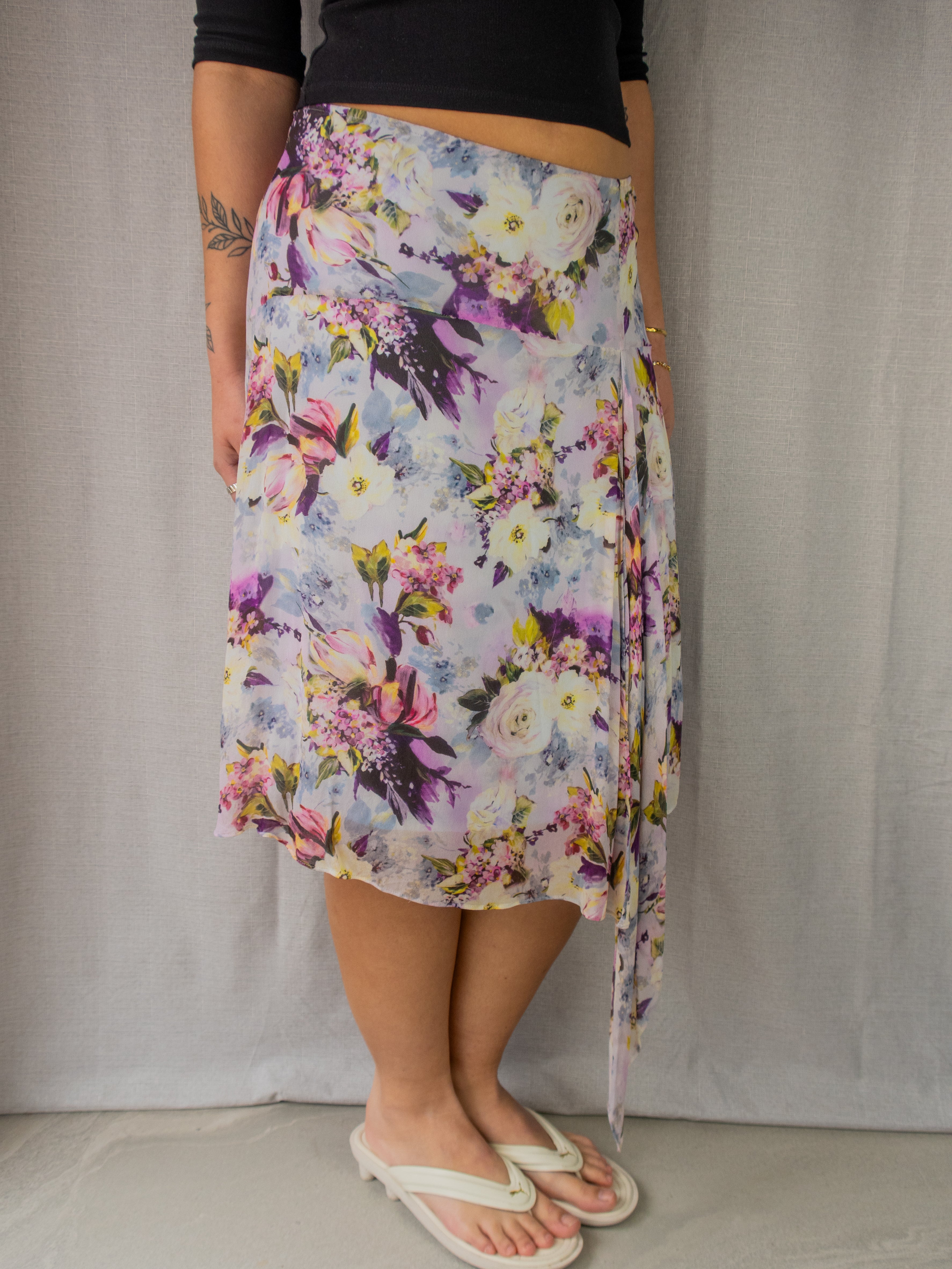 Vintage Alannah Hill Floral Midi Skirt - Size L/XL