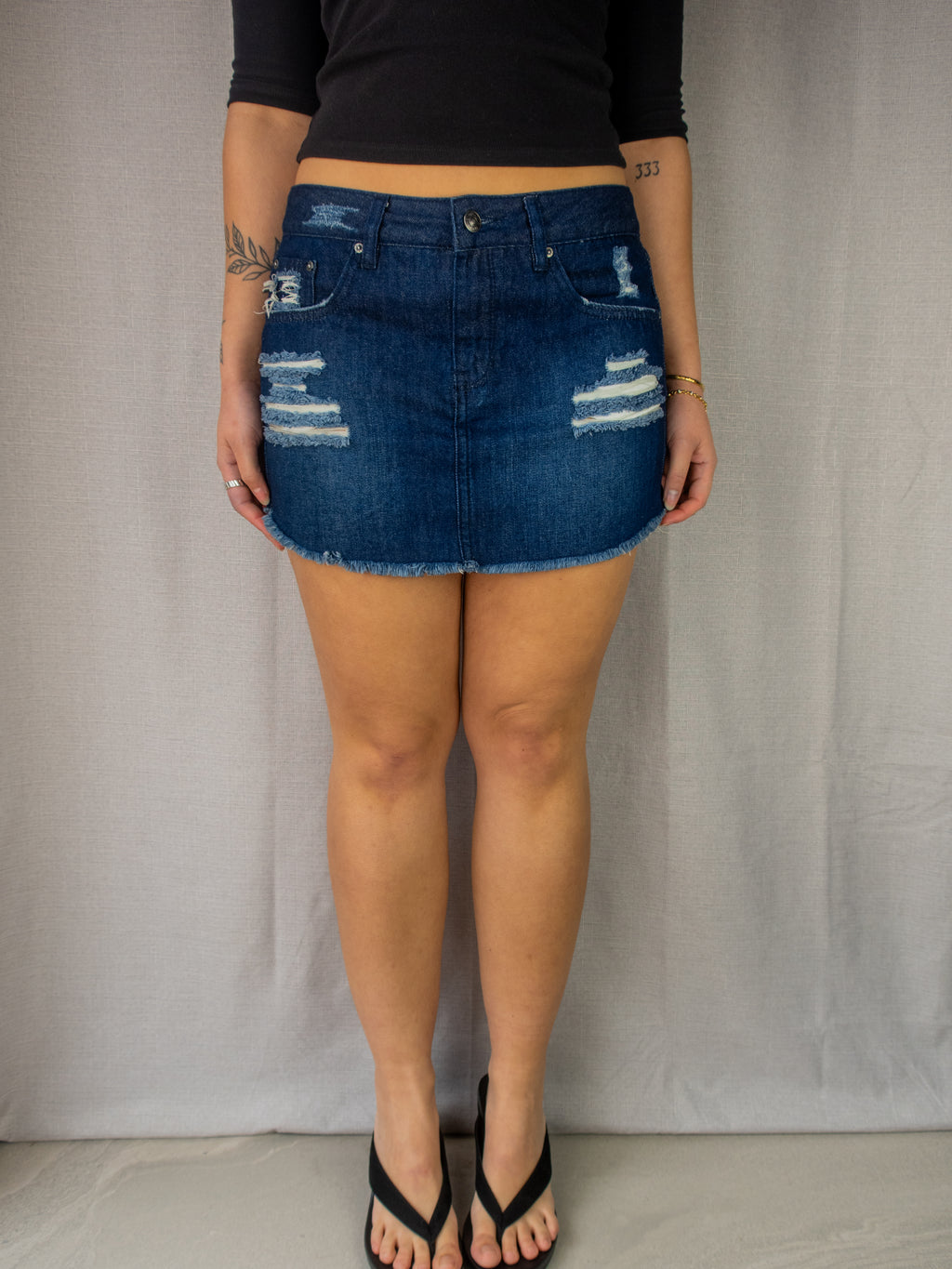 Y2K Rip Curl Denim Mini Skirt - Size M