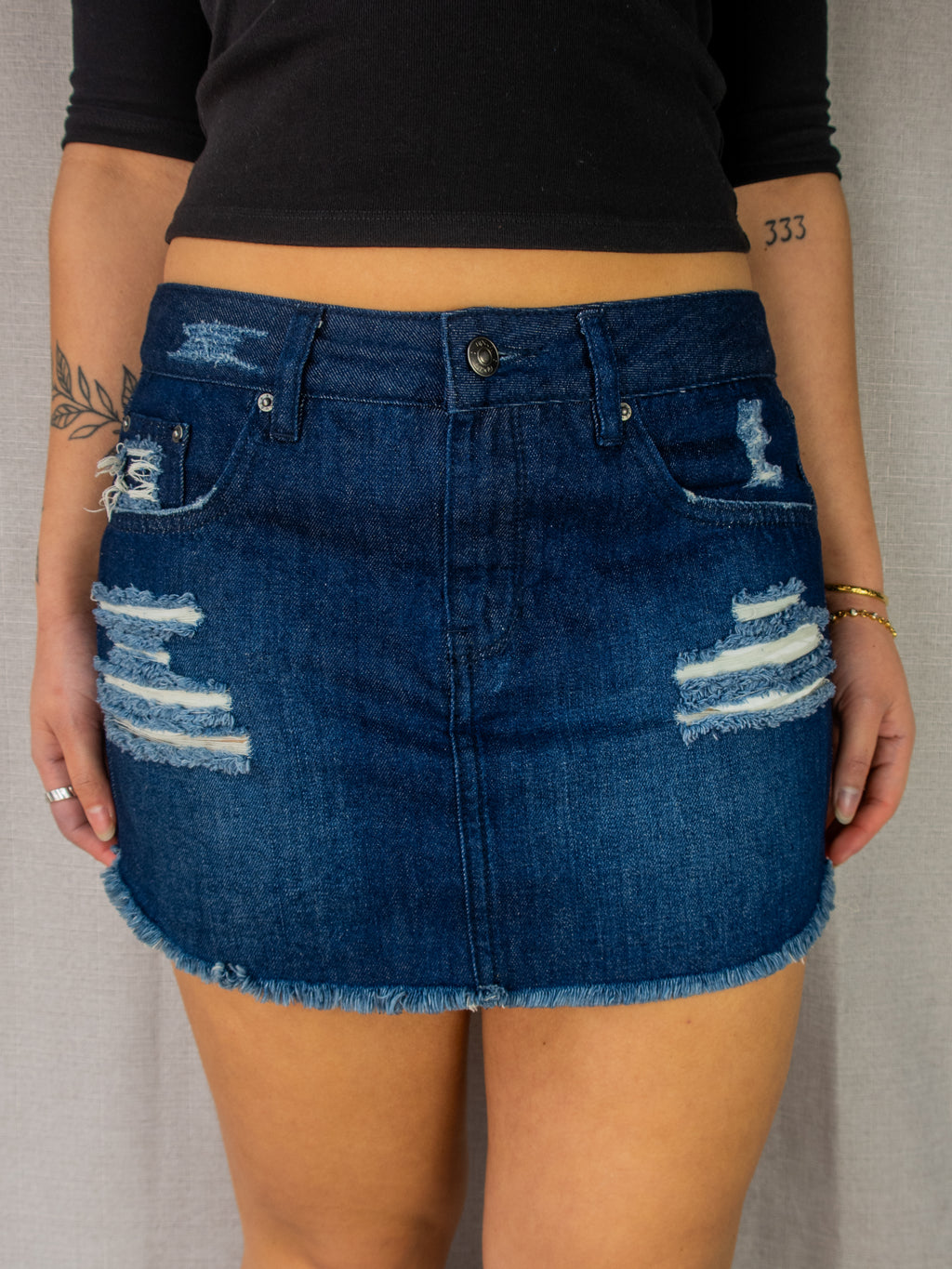 Y2K Rip Curl Denim Mini Skirt - Size M