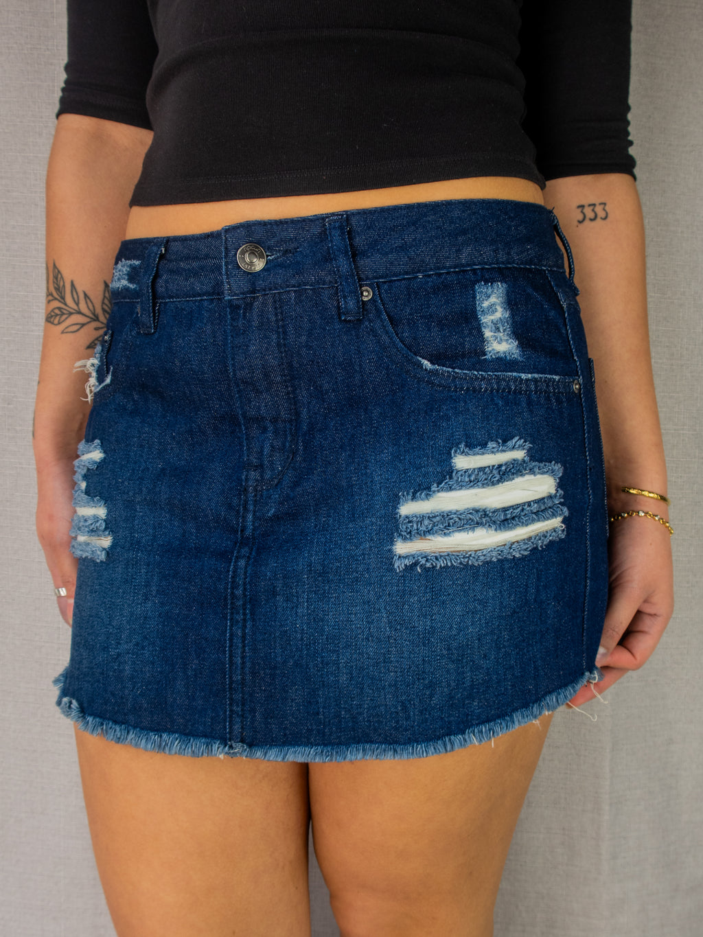 Y2K Rip Curl Denim Mini Skirt - Size M