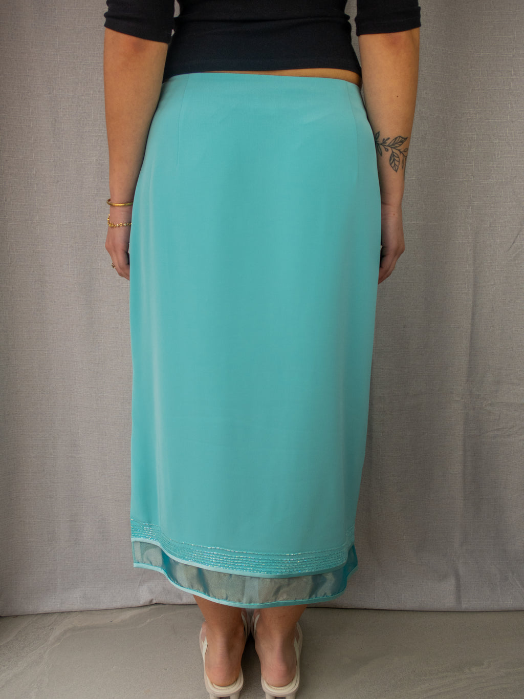 00s Brin de Femme Asymmetric Midi Skirt - Size S