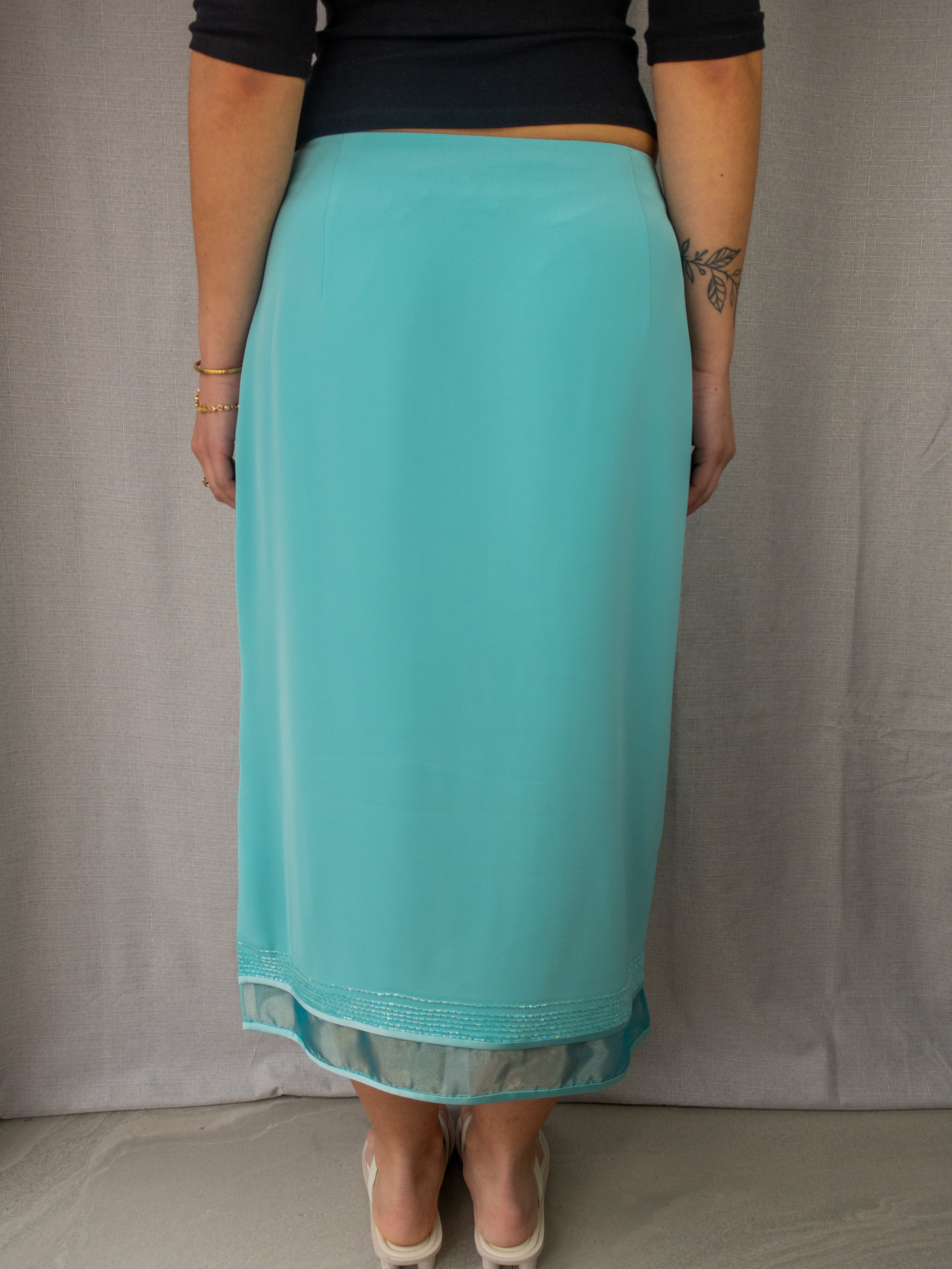 Y2K Brin de Femme Asymmetric Midi Skirt - Size S