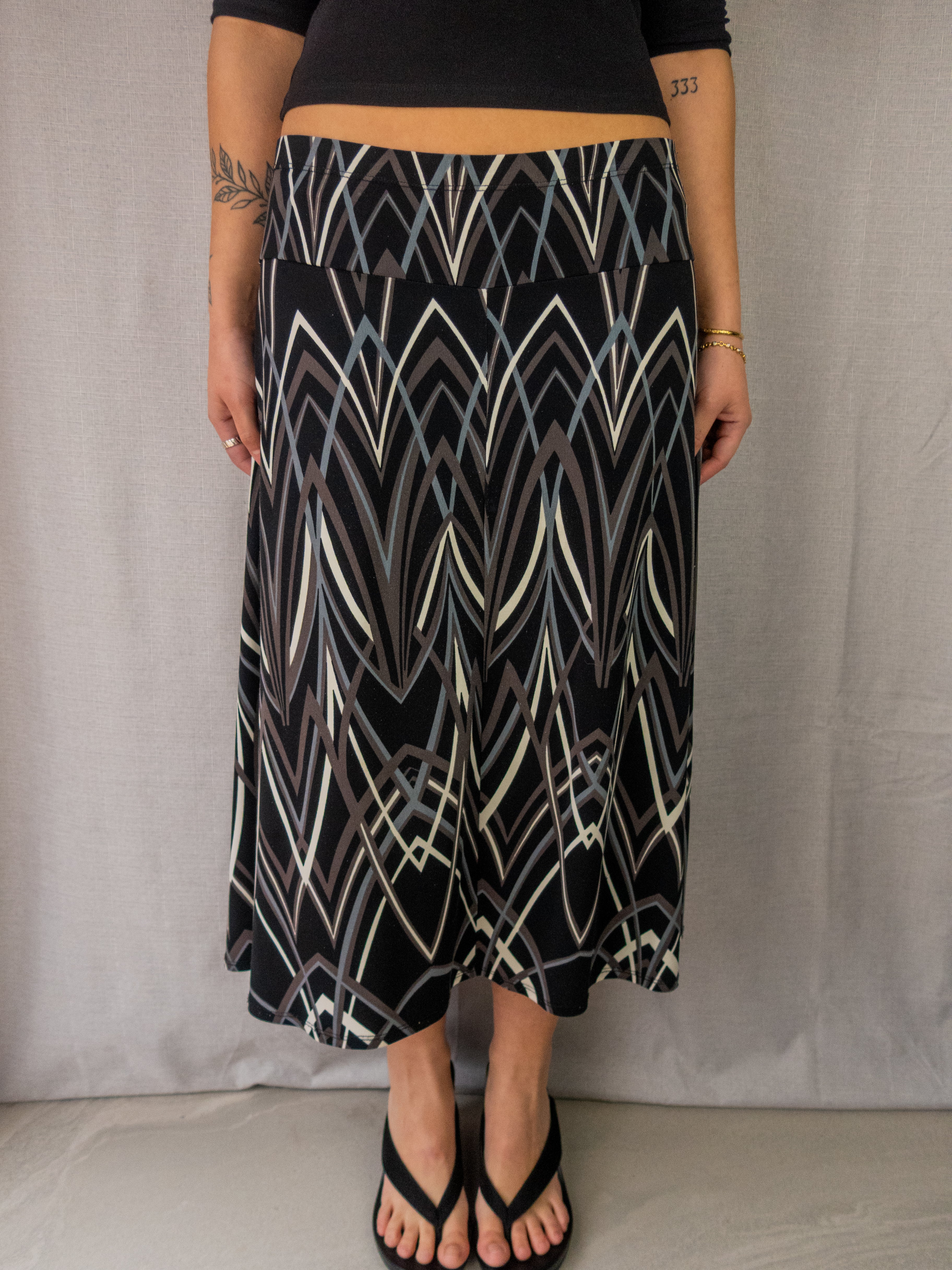Y2K Suzanne Grae Geometric Maxi Skirt - Size M/L