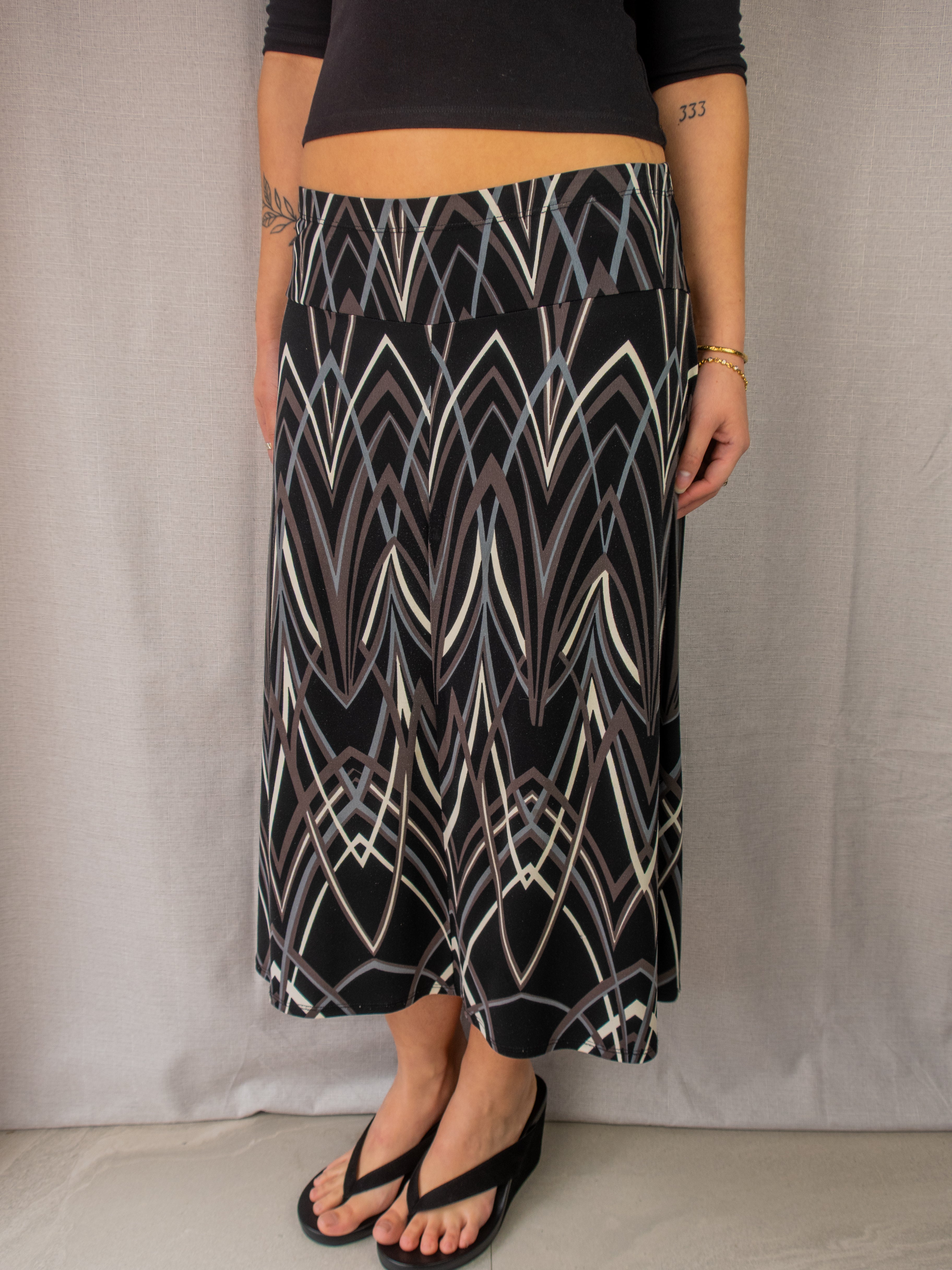 Y2K Suzanne Grae Geometric Maxi Skirt - Size M/L