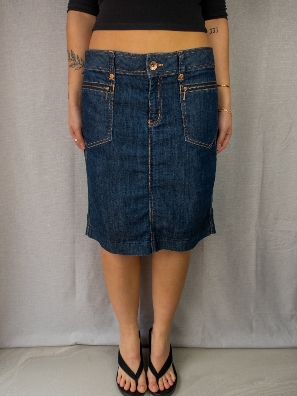 Y2K Jag Jeans Denim Midi Skirt - Size M/L