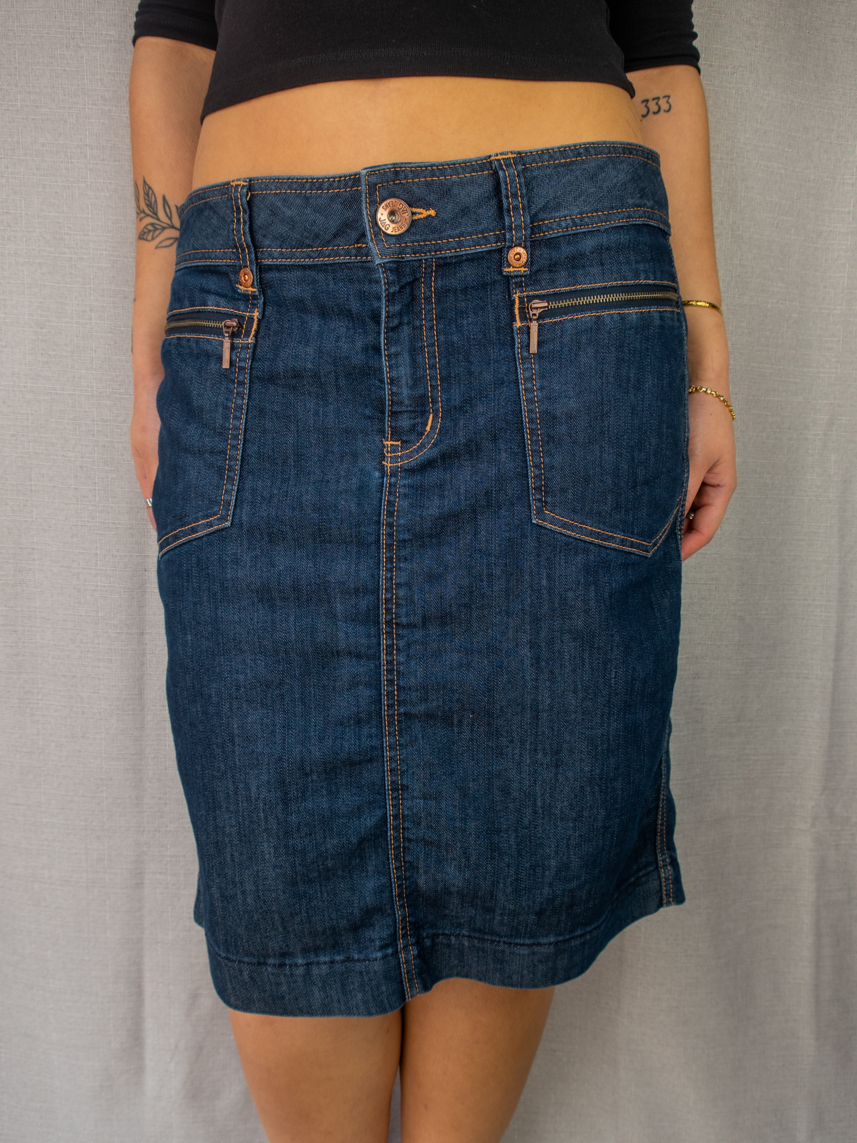 Y2K Jag Jeans Denim Midi Skirt - Size M/L