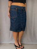 Y2K Jag Jeans Denim Midi Skirt - Size M/L