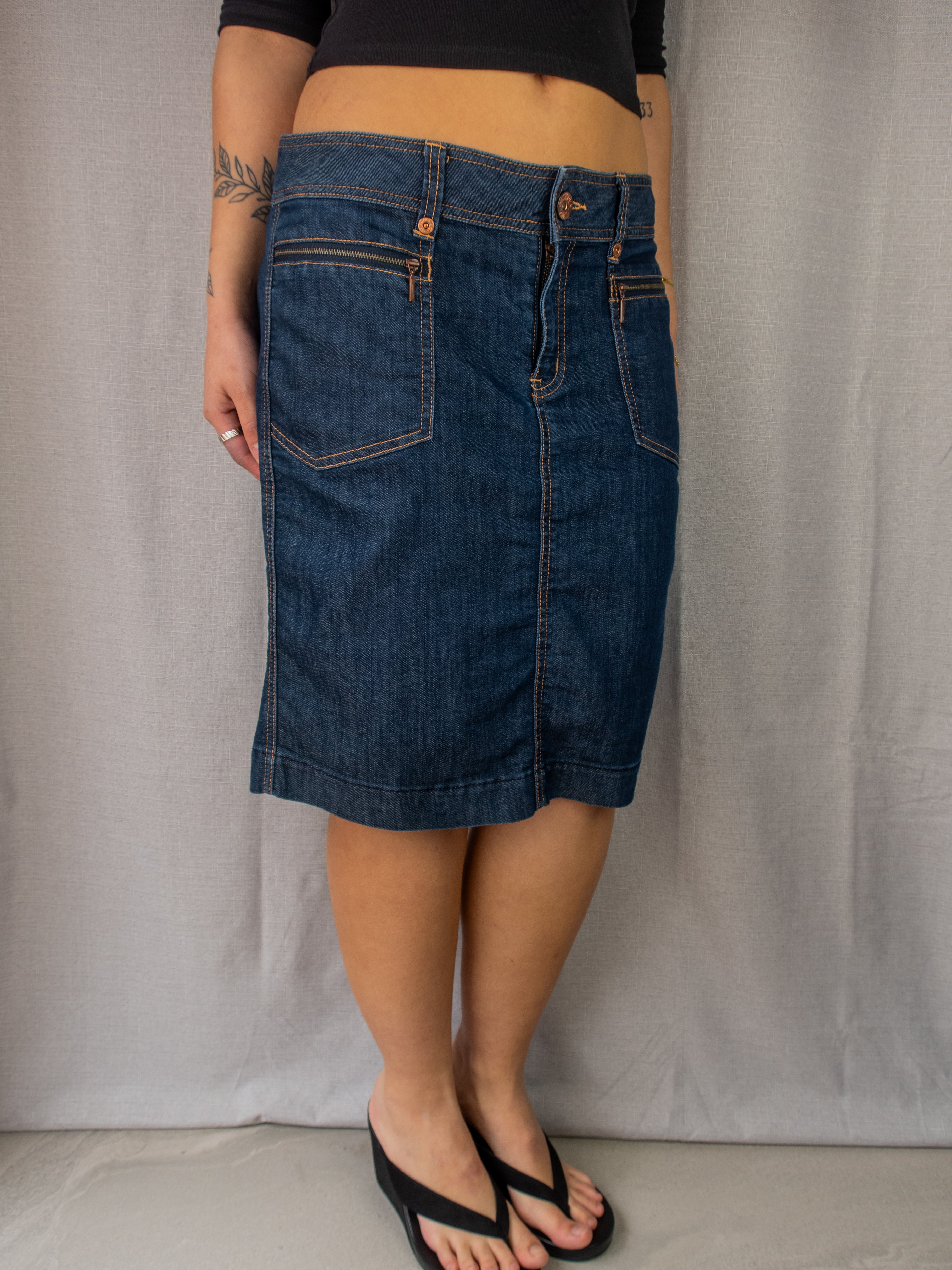 Y2K Jag Jeans Denim Midi Skirt - Size M/L