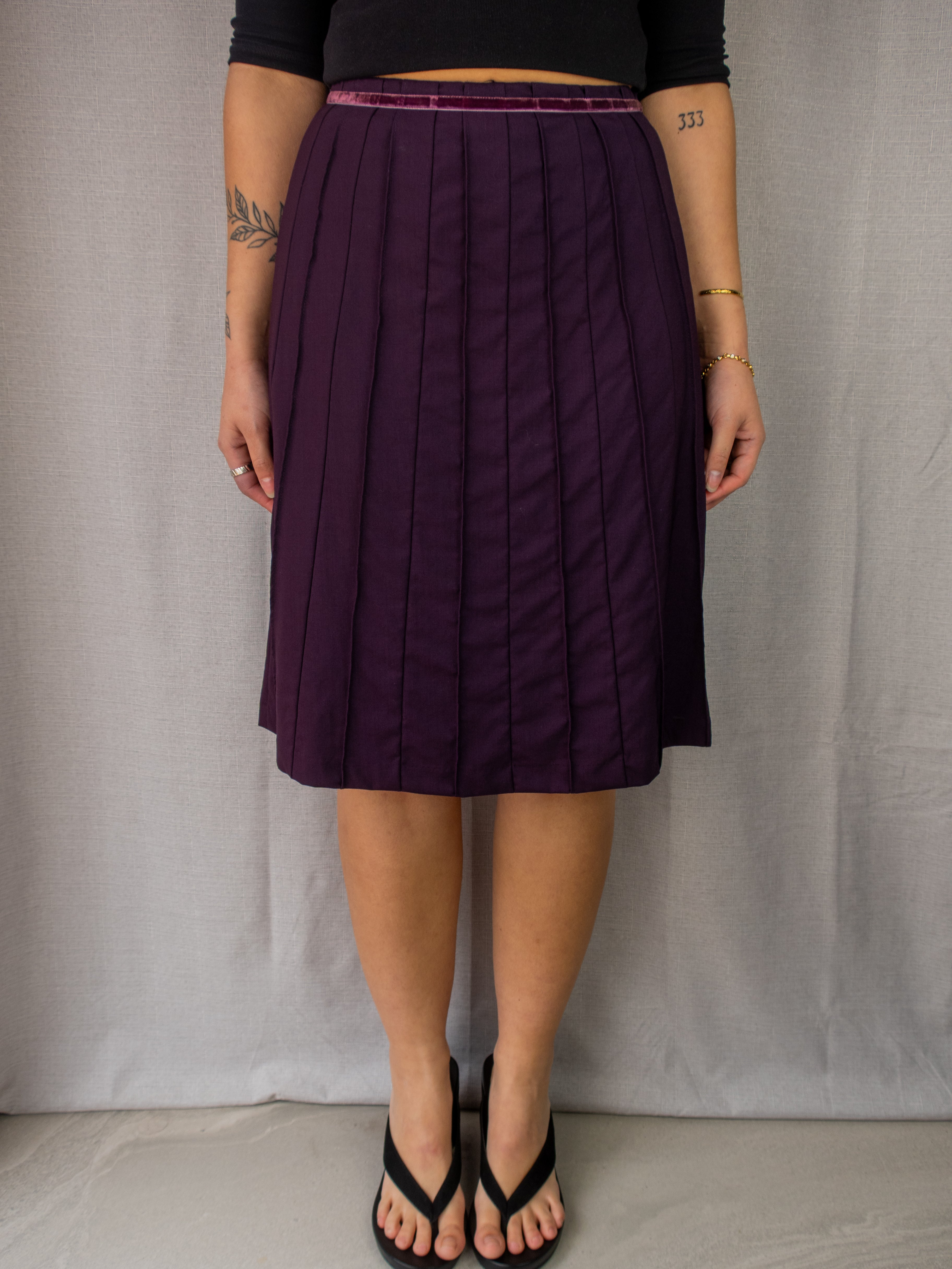 Y2K Pozo Pleated Midi Skirt - Size XS