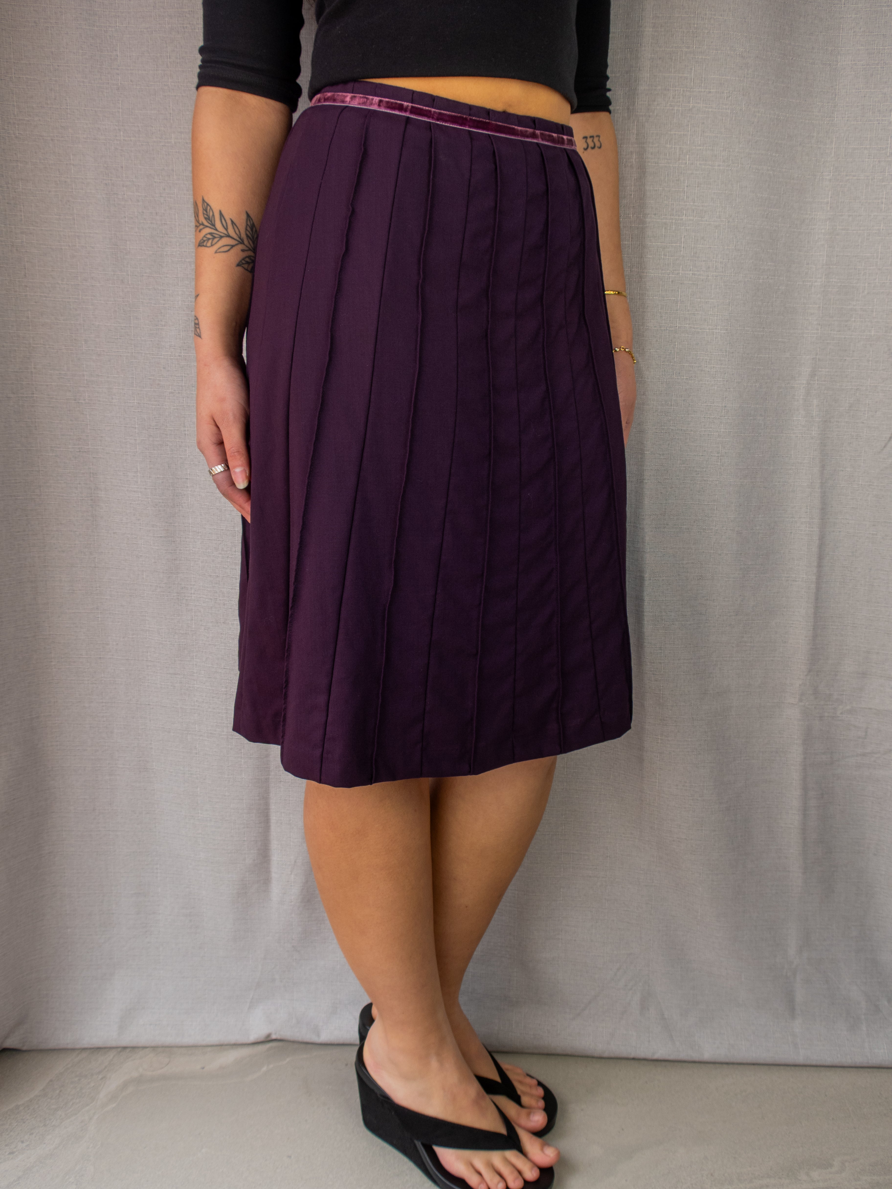 Y2K Pozo Pleated Midi Skirt - Size XS