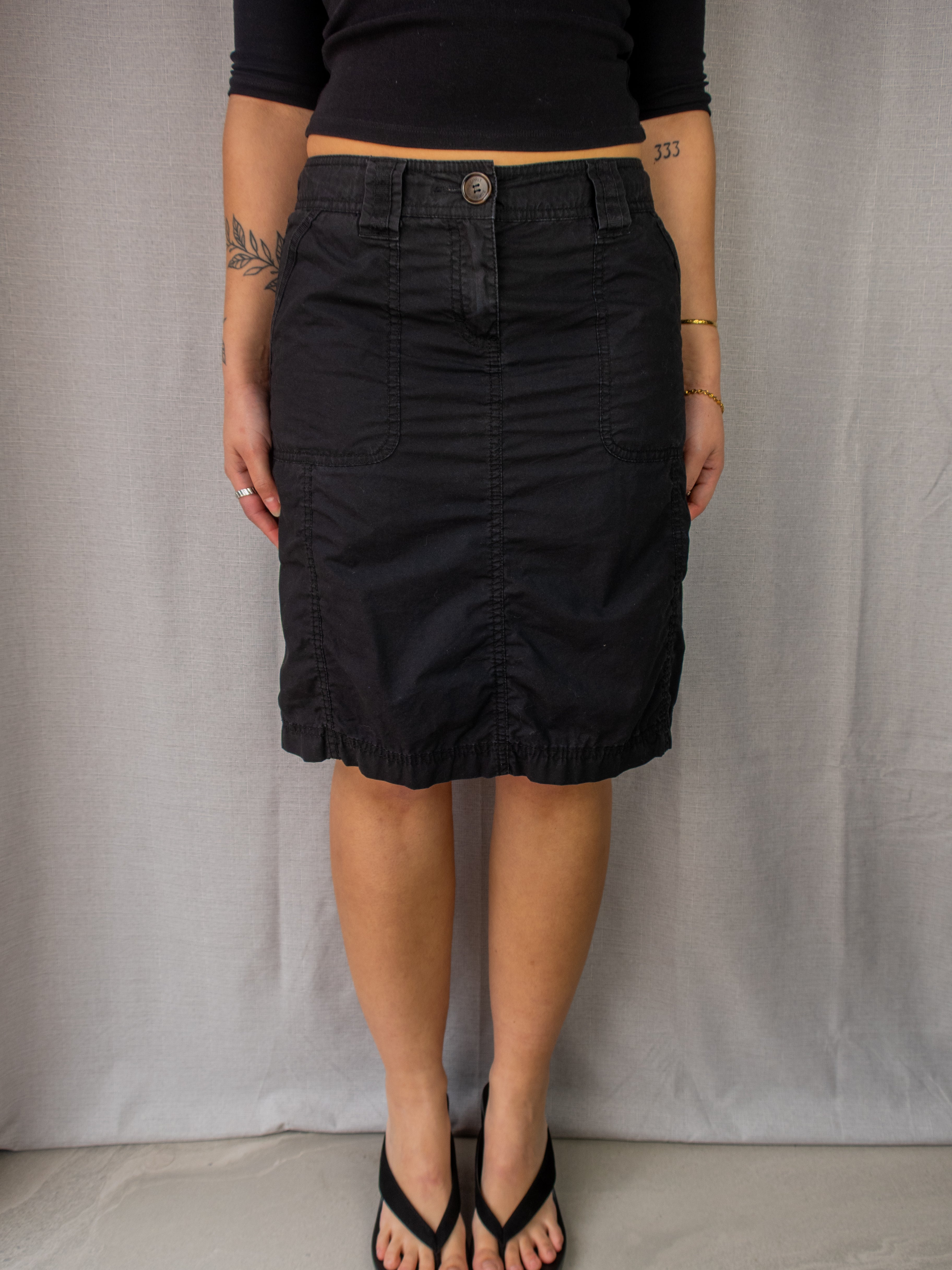 Y2K Esprit Utility Midi Skirt - Size XS