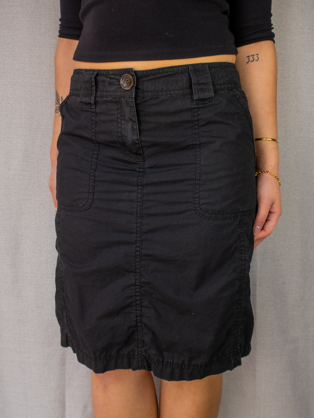 Y2K Esprit Utility Midi Skirt - Size XS