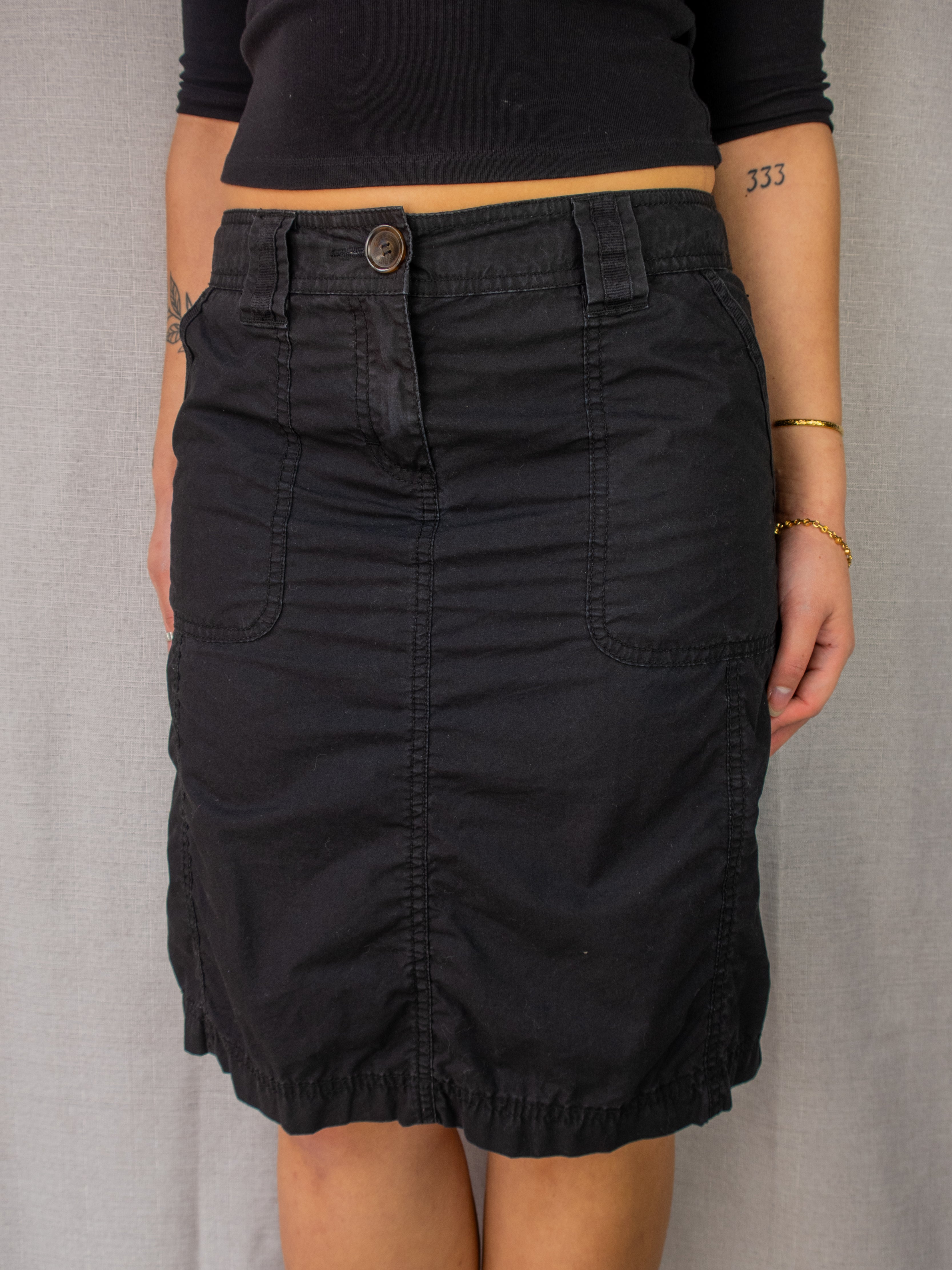Y2K Esprit Utility Midi Skirt - Size XS