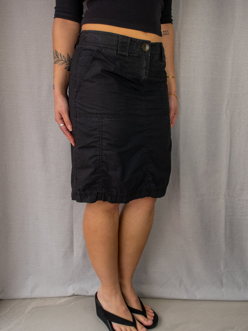 Y2K Esprit Utility Midi Skirt - Size XS