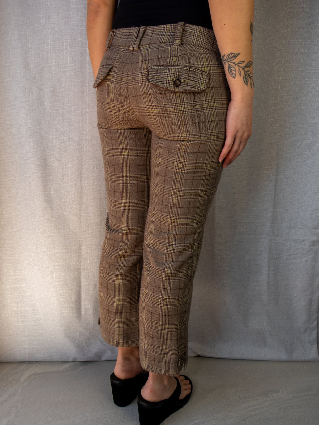 00s Miss Shop Check Capri Pants - Size XS