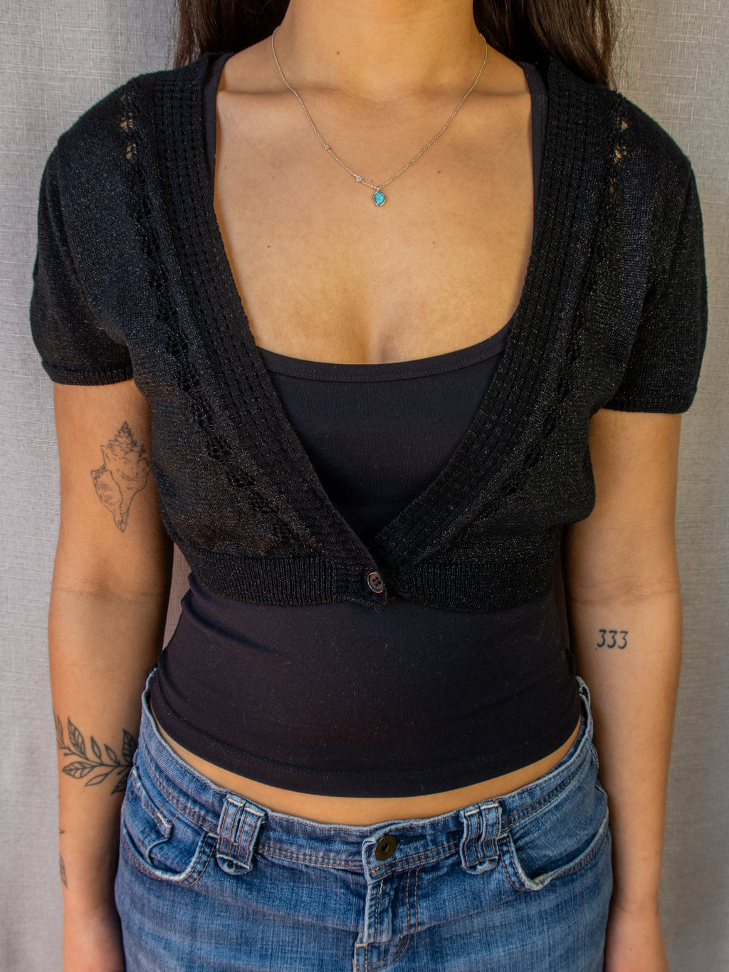 Y2K TEMT Cropped Cardigan - Size L