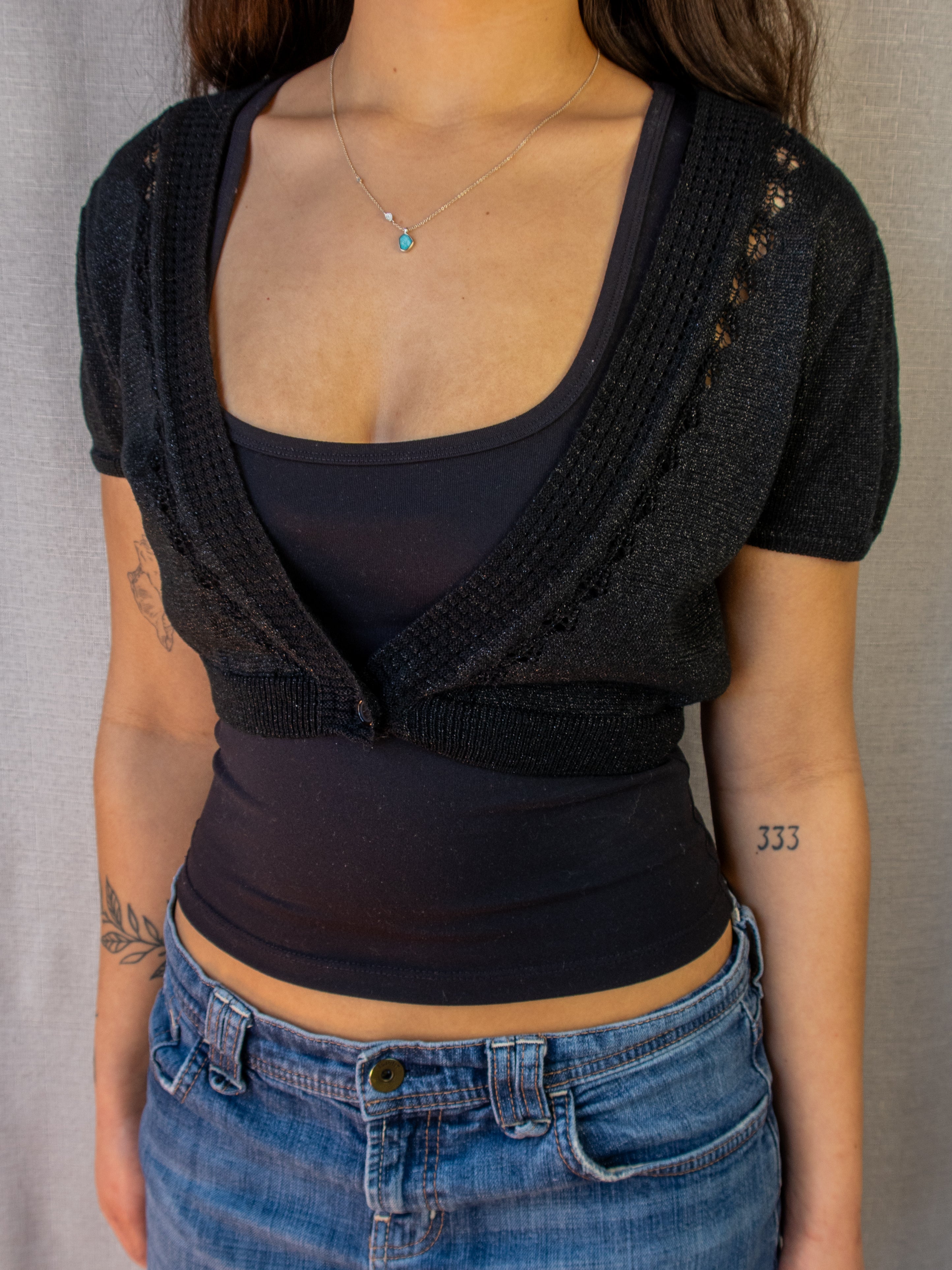 Y2K TEMT Cropped Cardigan - Size L