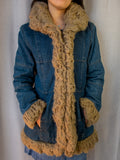 00s Esprit Faux Fur Denim Jacket - Size M
