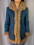 00s Esprit Faux Fur Denim Jacket - Size M