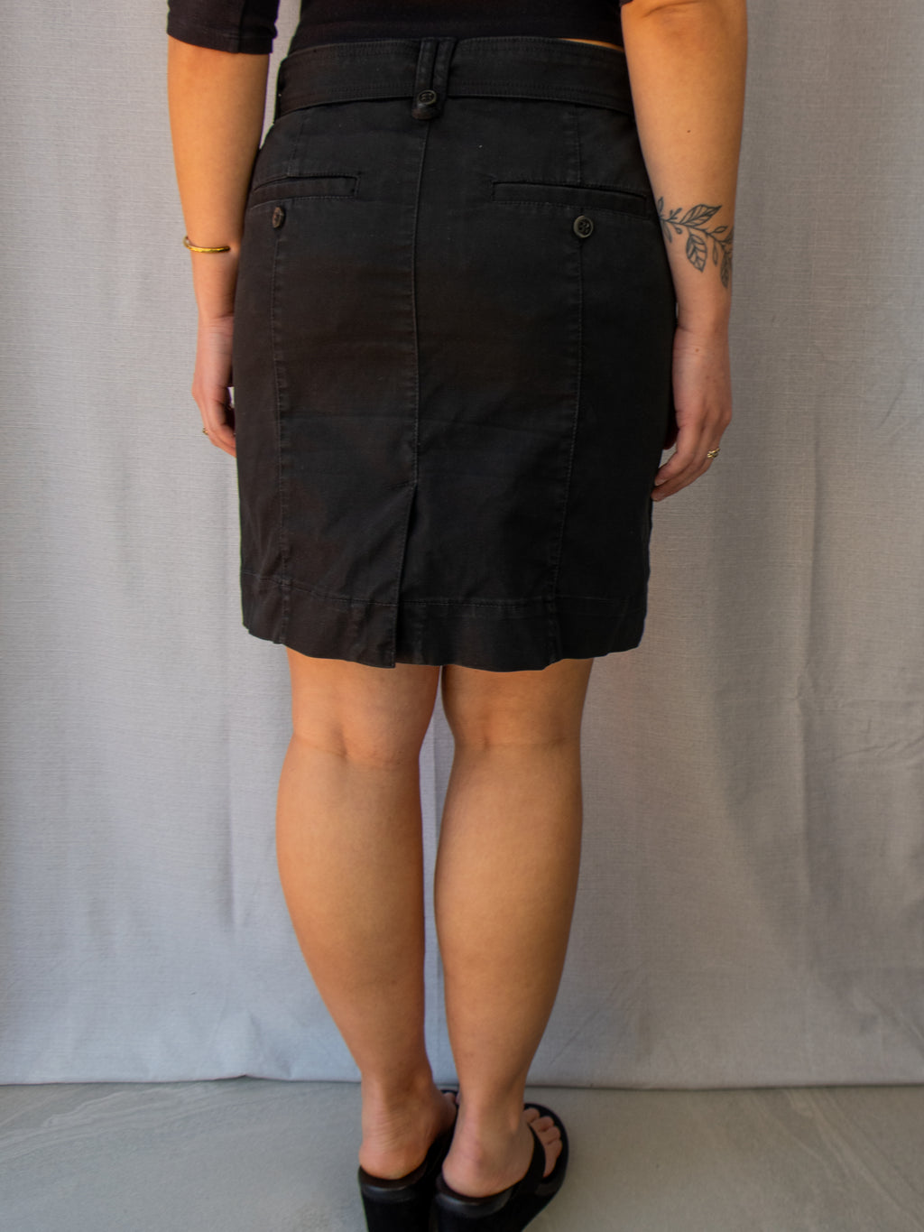00s Esprit Black Belted Mini Skirt - Size XS