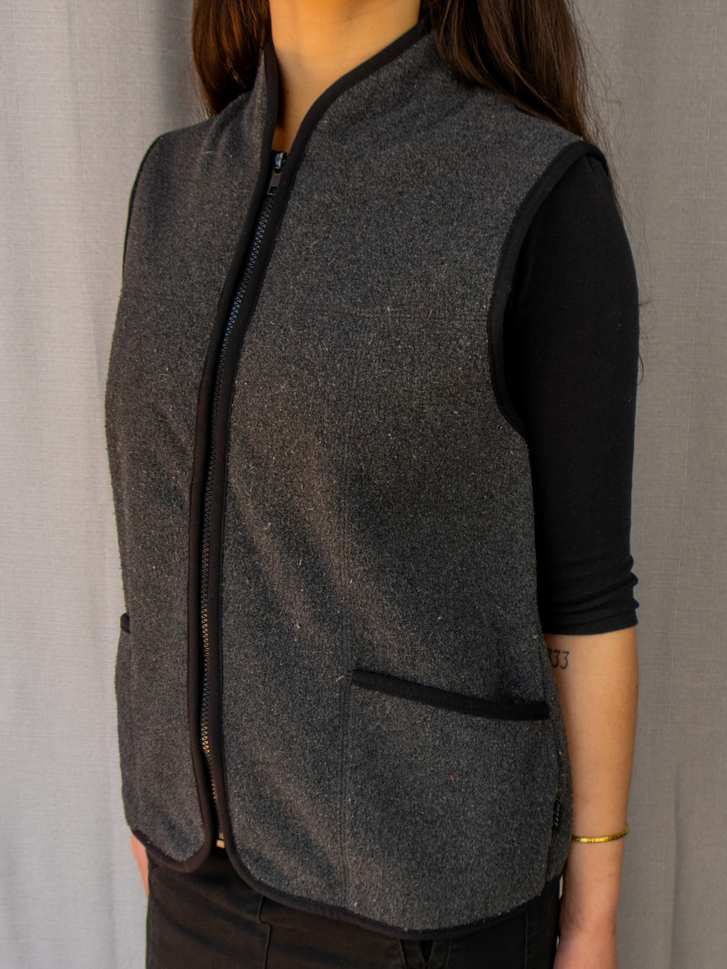 Vintage Guess Jeans Fleece Zip Vest - Size L
