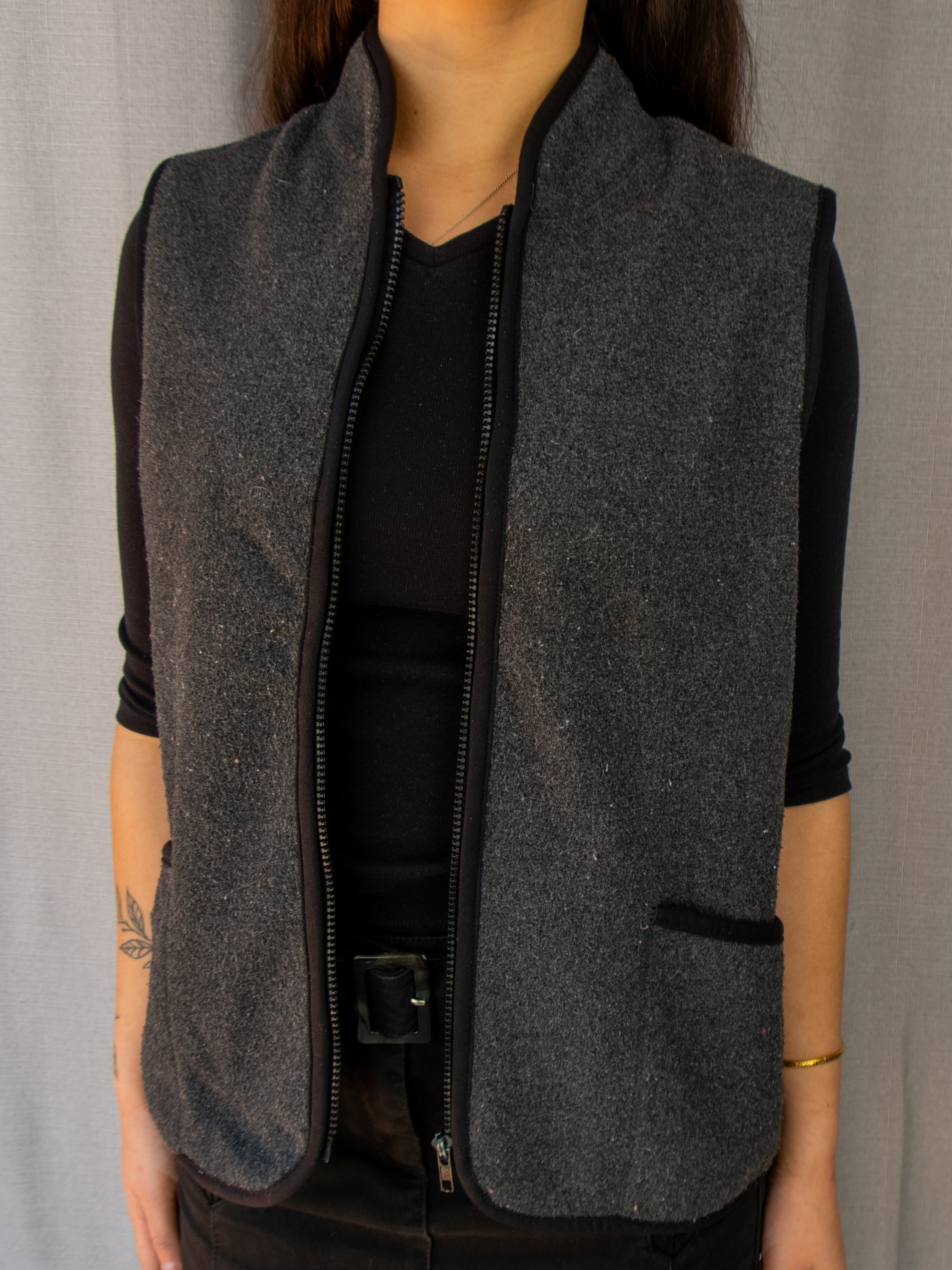 Vintage Guess Jeans Fleece Zip Vest - Size L