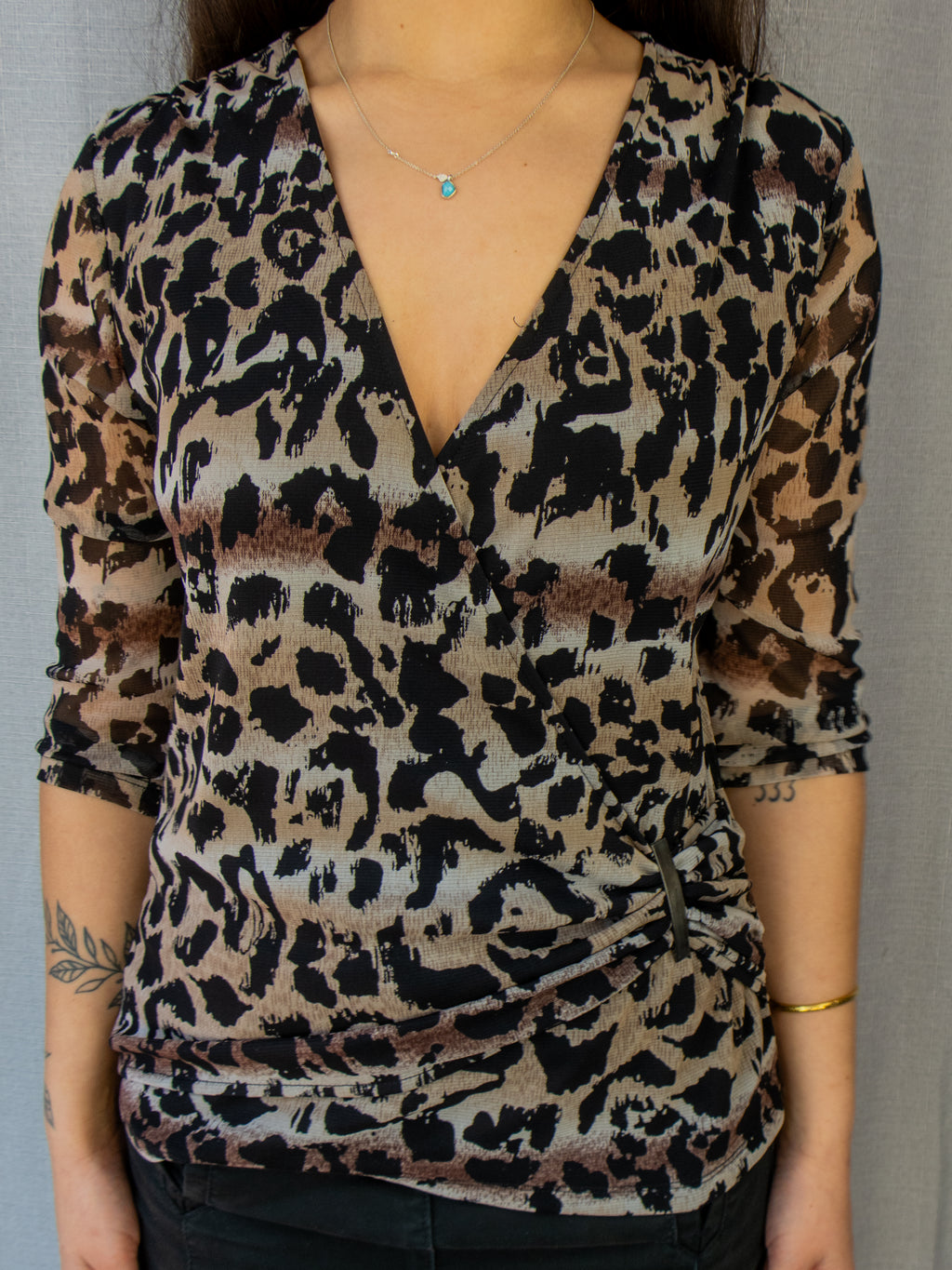 00s Liz Jordan Animal Print Top - Size S/M