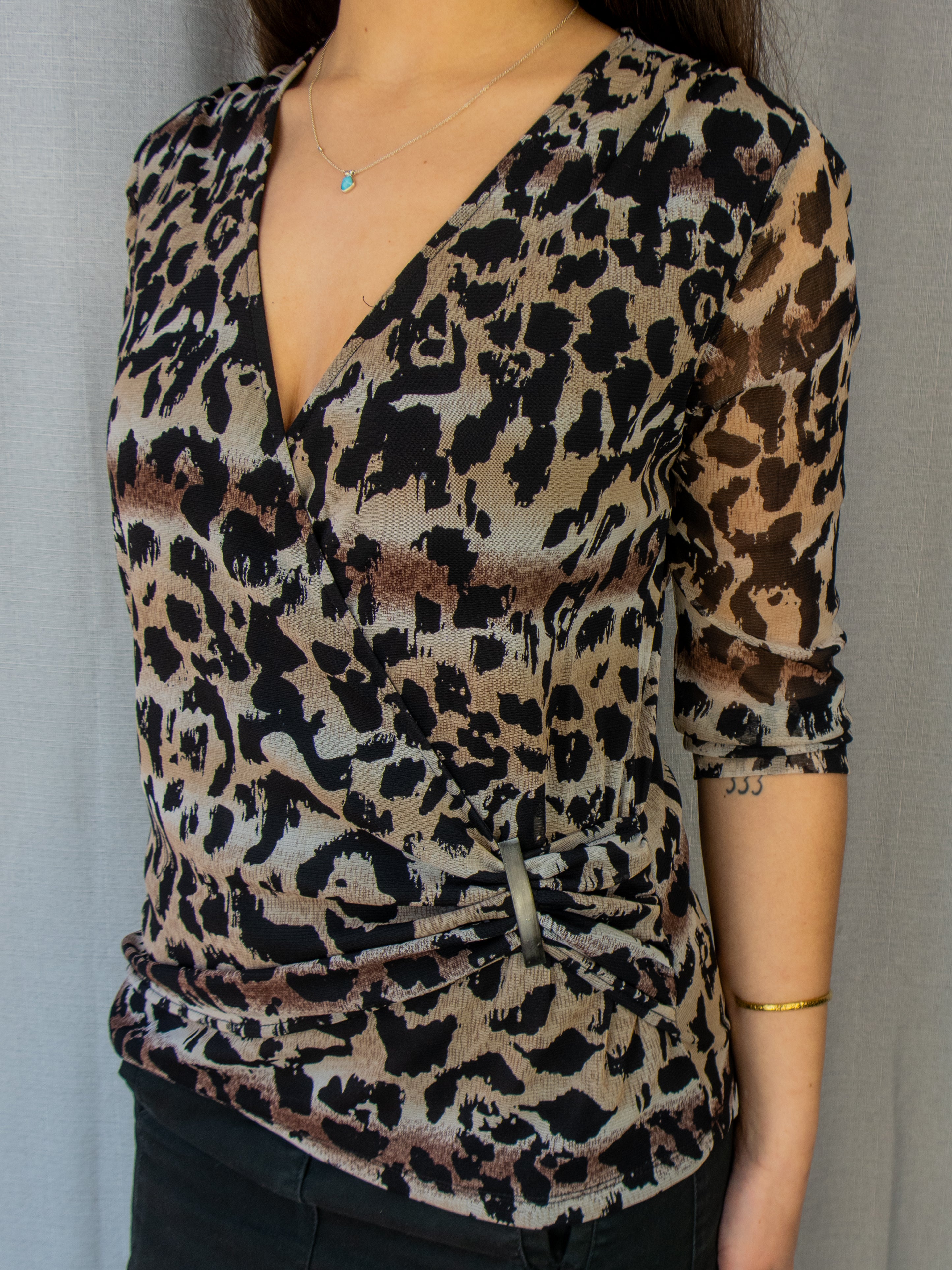 00s Liz Jordan Animal Print Top - Size S/M